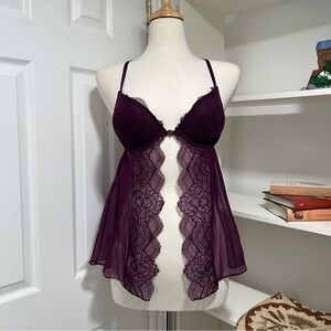 La SENZA Deep Purple Lace Chemise